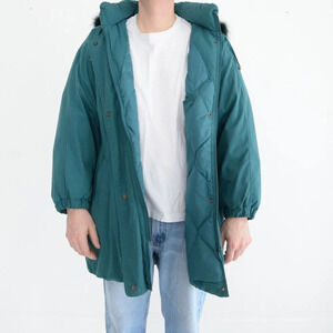 Vintage Sequence Green  Puffer 80% Down w/ Real Feathers Size 14